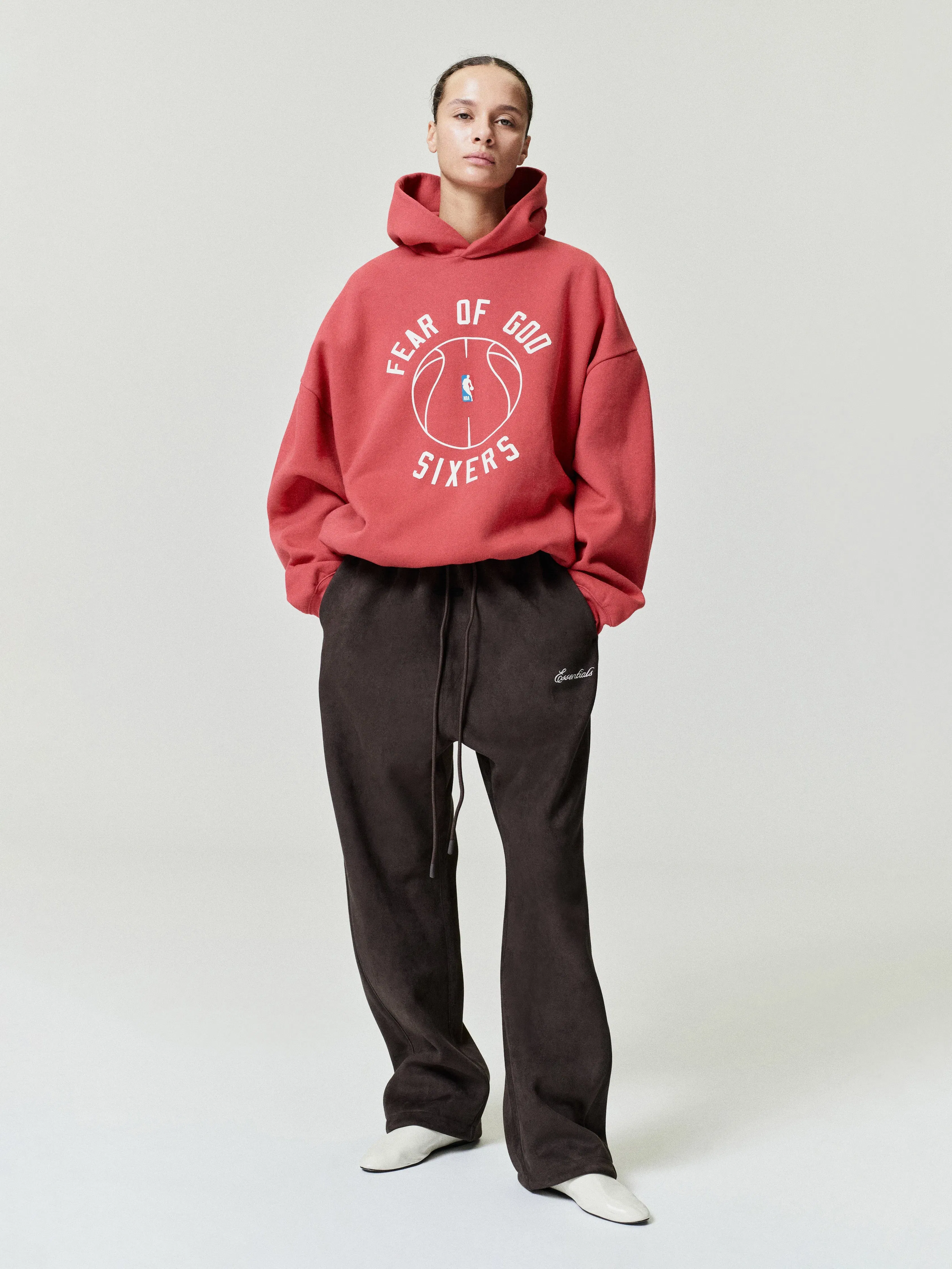 Essentials Sixers X Barkley Hendricks 90S Hoodie Faded Garnet