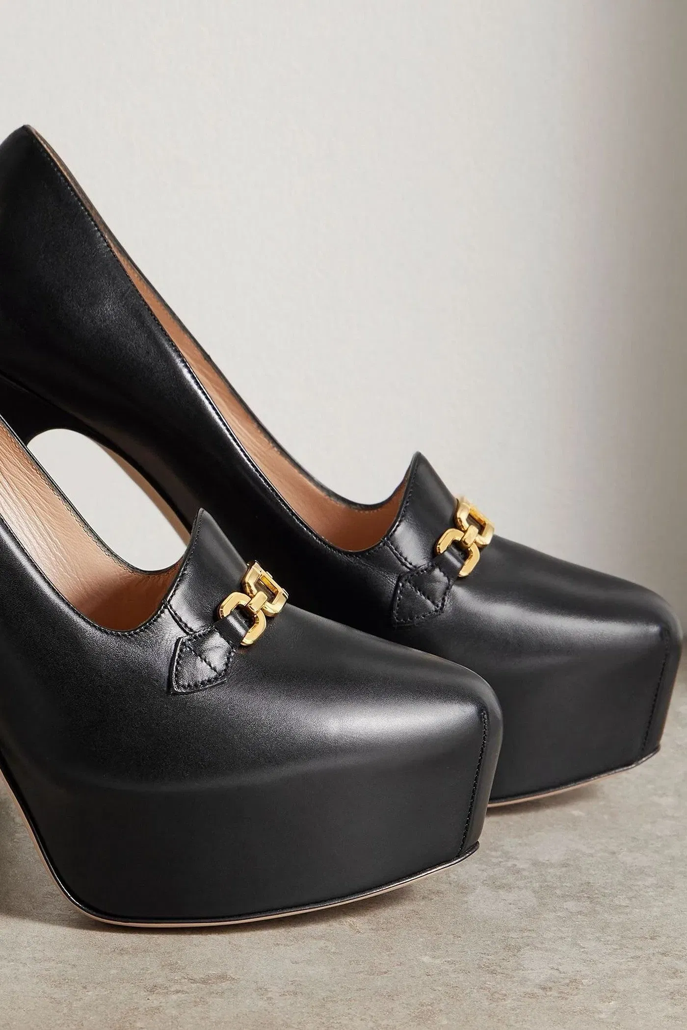 Tom Ford Embellished Leather Platform Pumps Black Women's