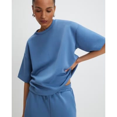 Blue Premium Short Sleeve Boxy T-shirt