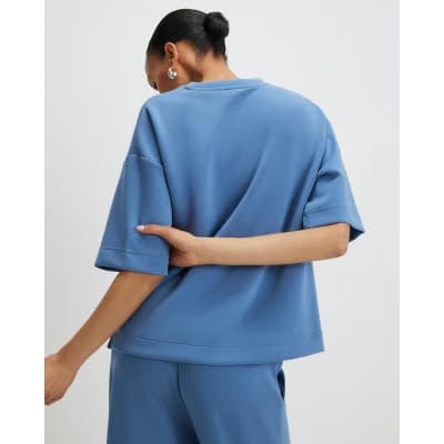 Blue Premium Short Sleeve Boxy T-shirt