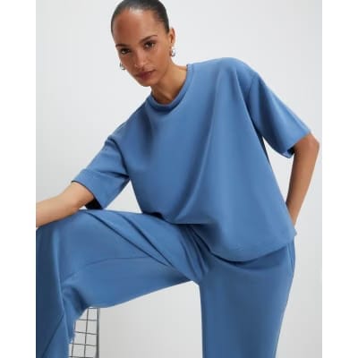 Blue Premium Short Sleeve Boxy T-shirt