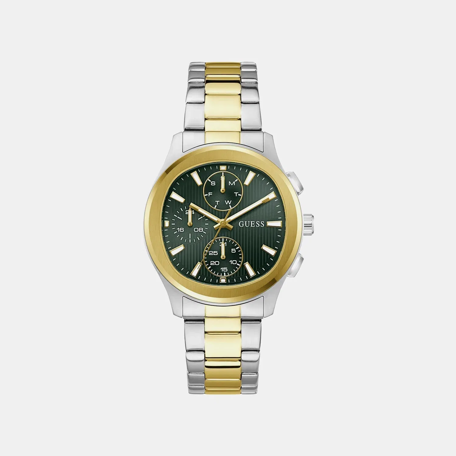 Guess Gd Palmer Men Quartz Green Dial Analog Stainless Steel Gw1048G4