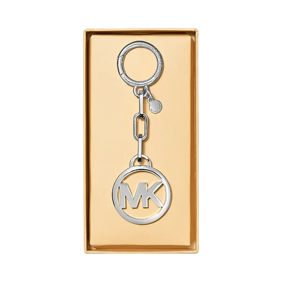 Michael Kors Jet Set Logo Bag Charm Sh Rhodium