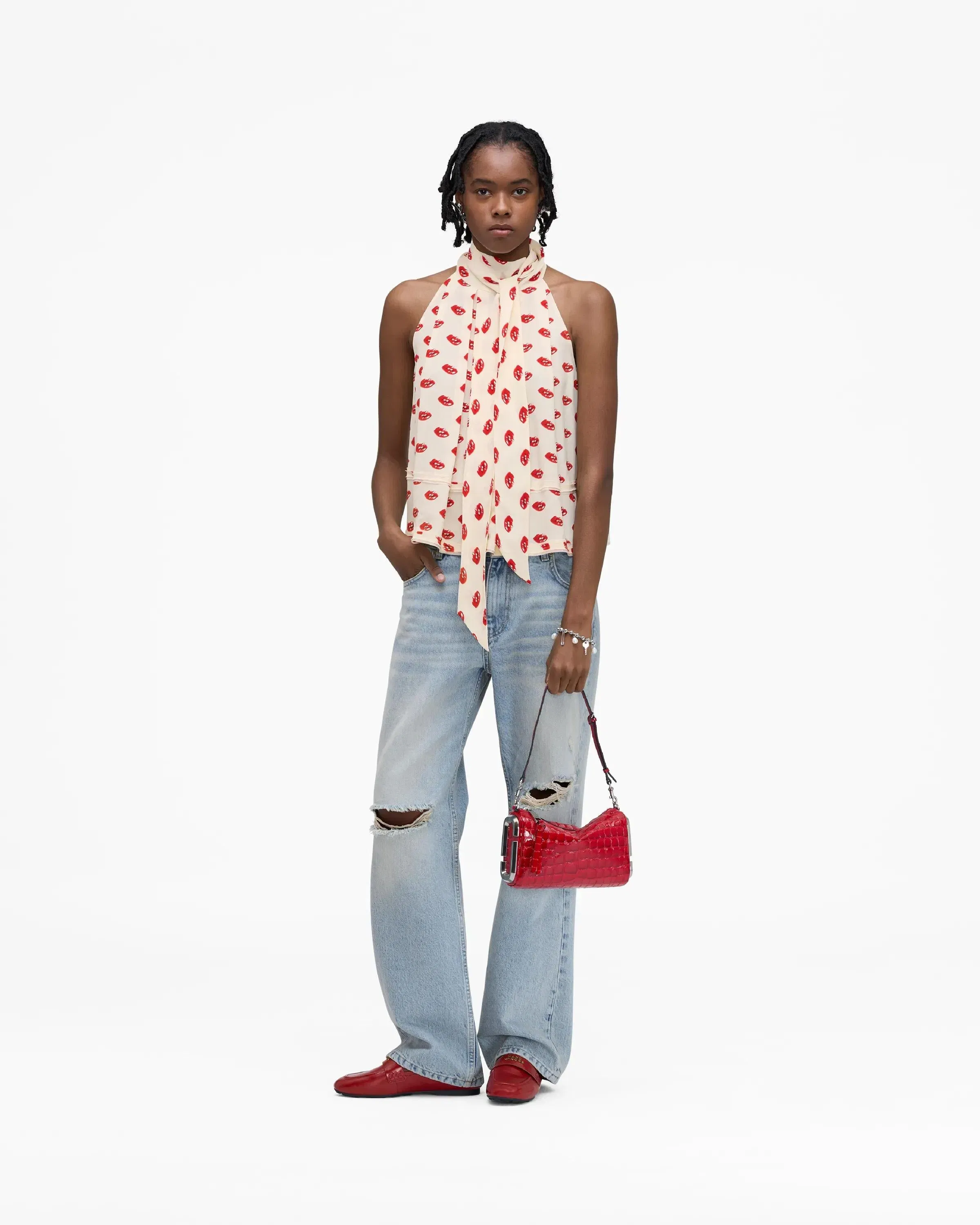 Lips Halterneck Tie Top