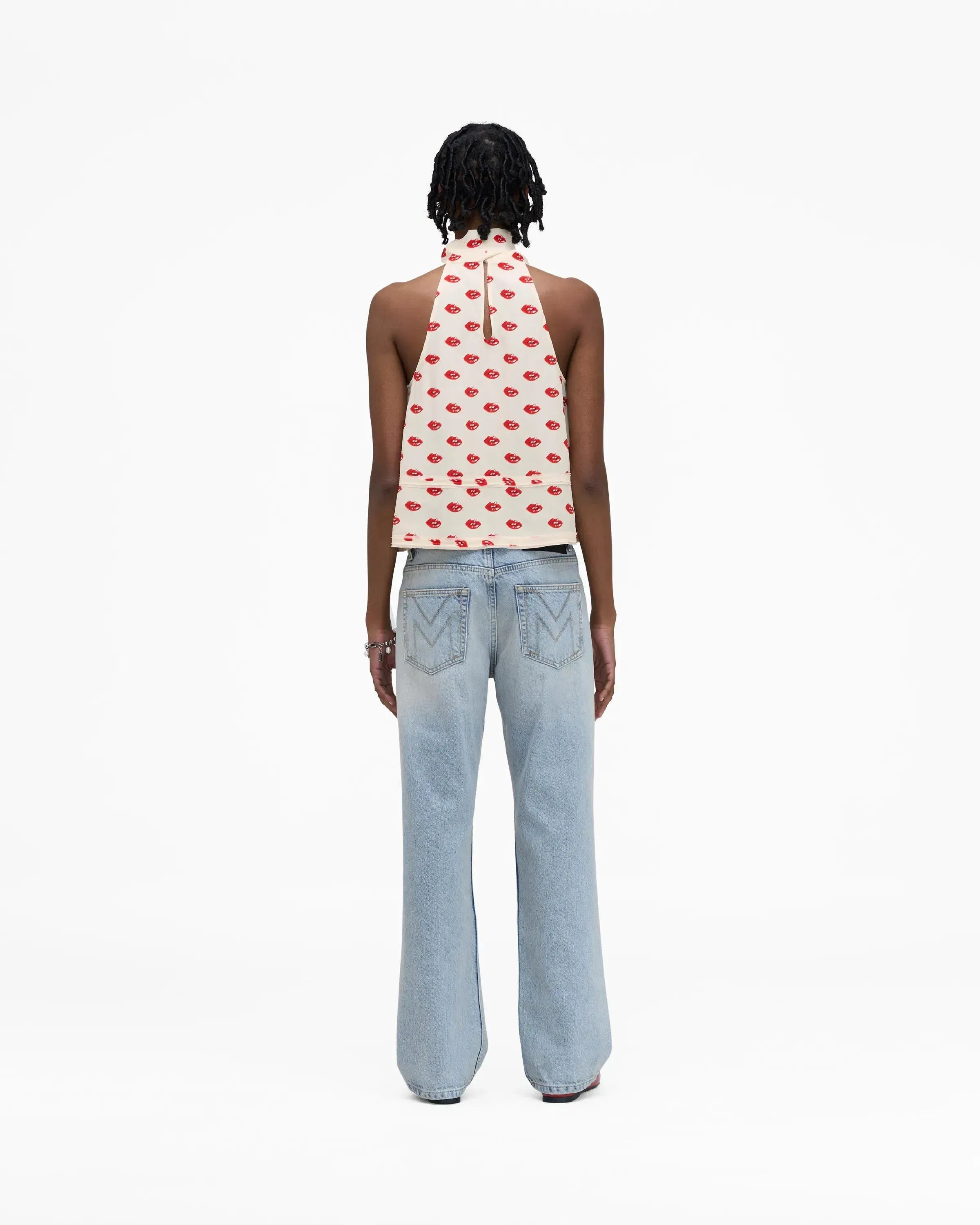 Lips Halterneck Tie Top