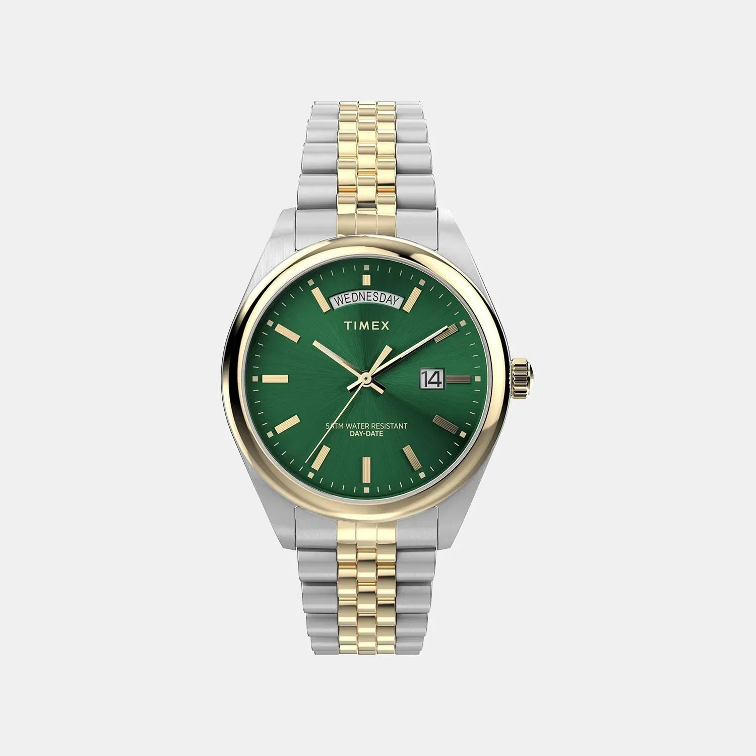 Timex Men Quartz Green Dial Analog Steel Watch Tw2W42800Uj