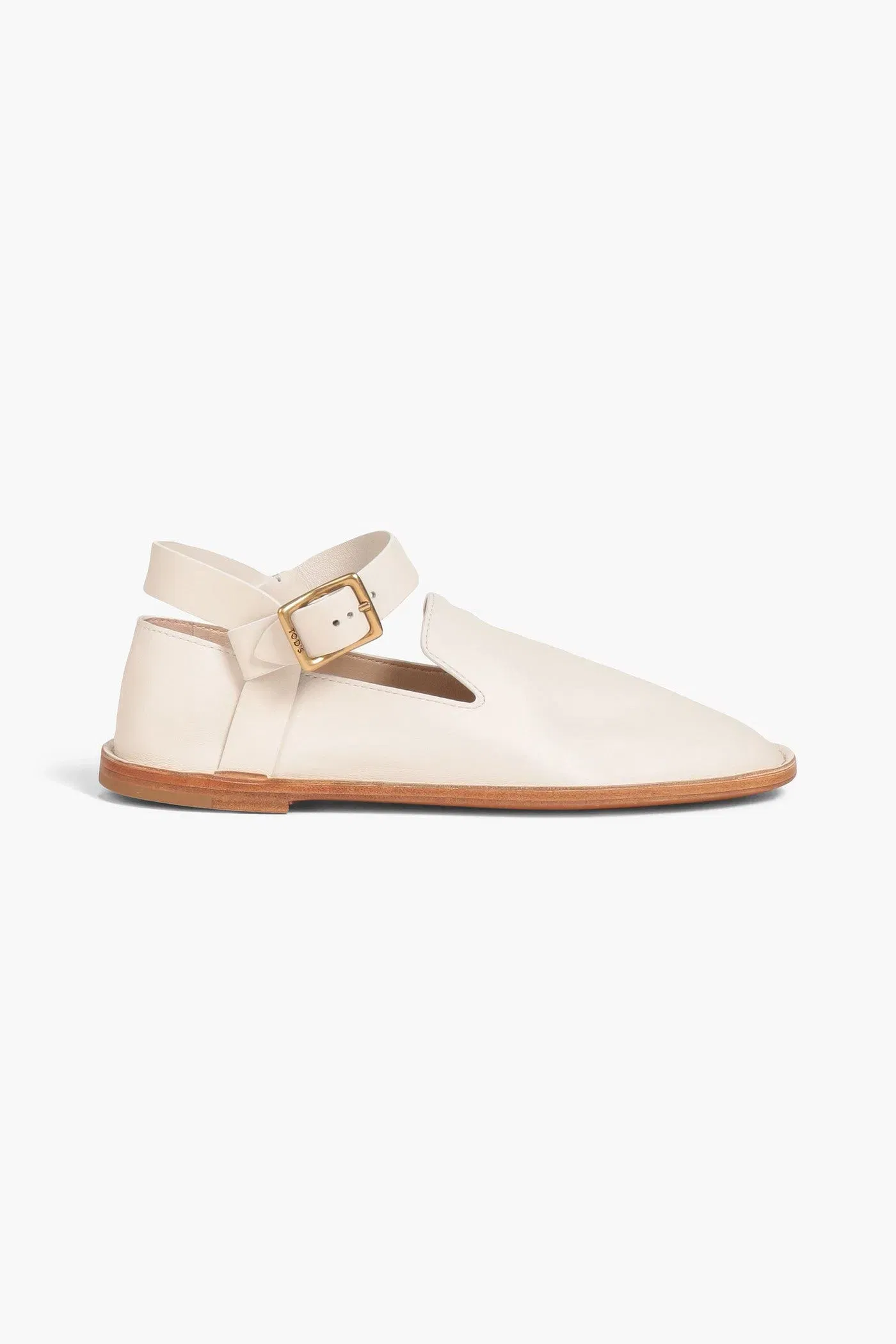Tod's Pebbled-Leather Loafers Ivory Women's