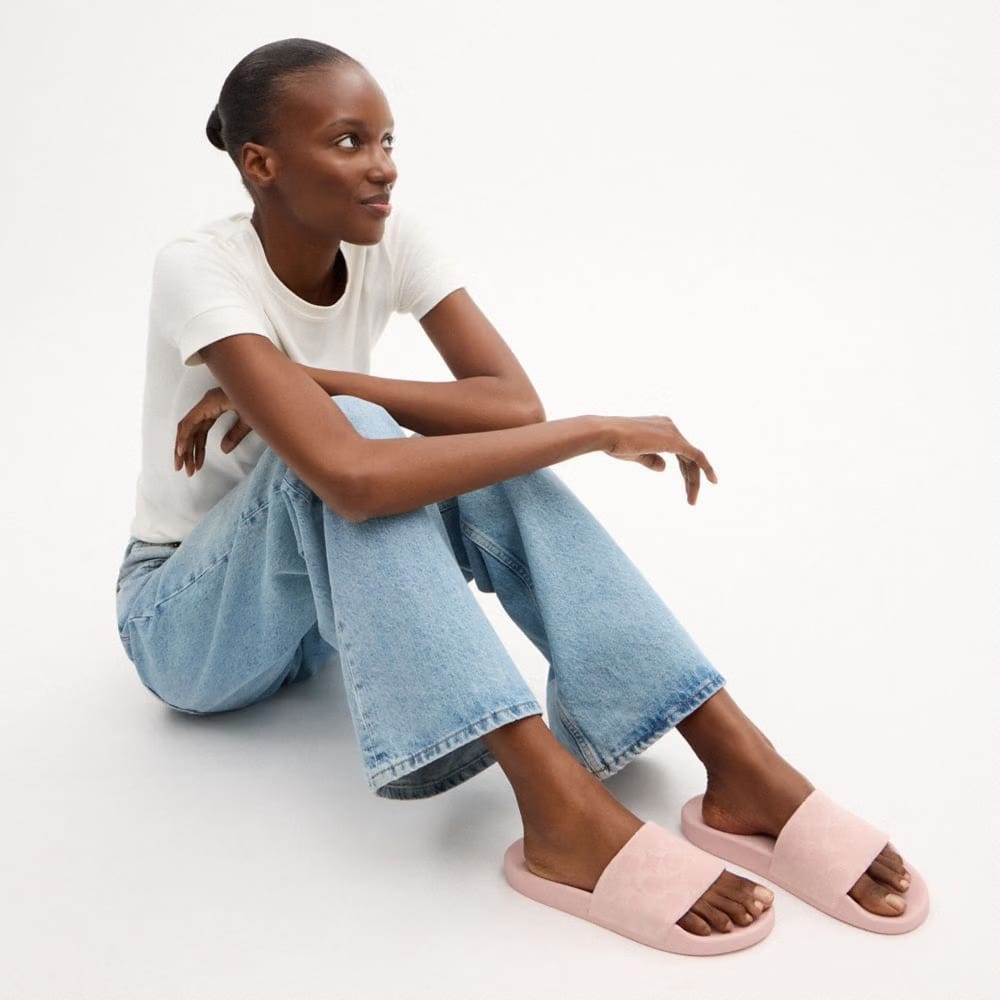 Women's Coach Udele Sport Slide In Signature Denim Ballerina.