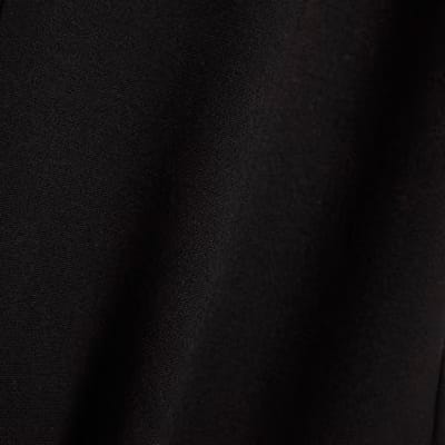 Black Stretch Wide Leg Trousers