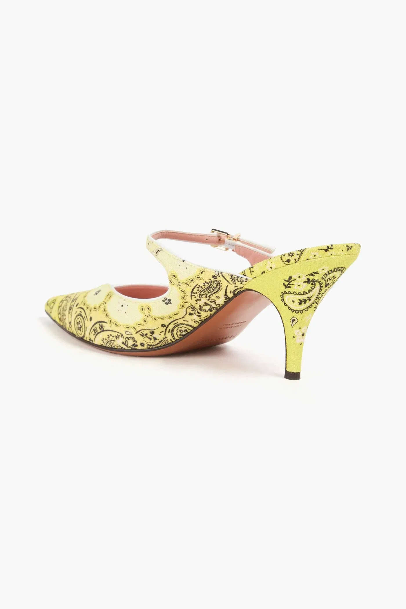 Zimmermann Paisley-Print Canvas Mules Yellow Women's