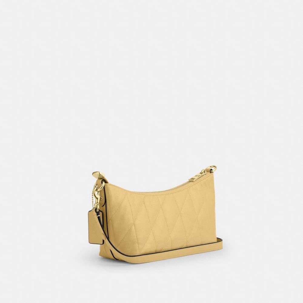 Coach Caitlin Shoulder Bag With Quilting Gold Soft Yellow