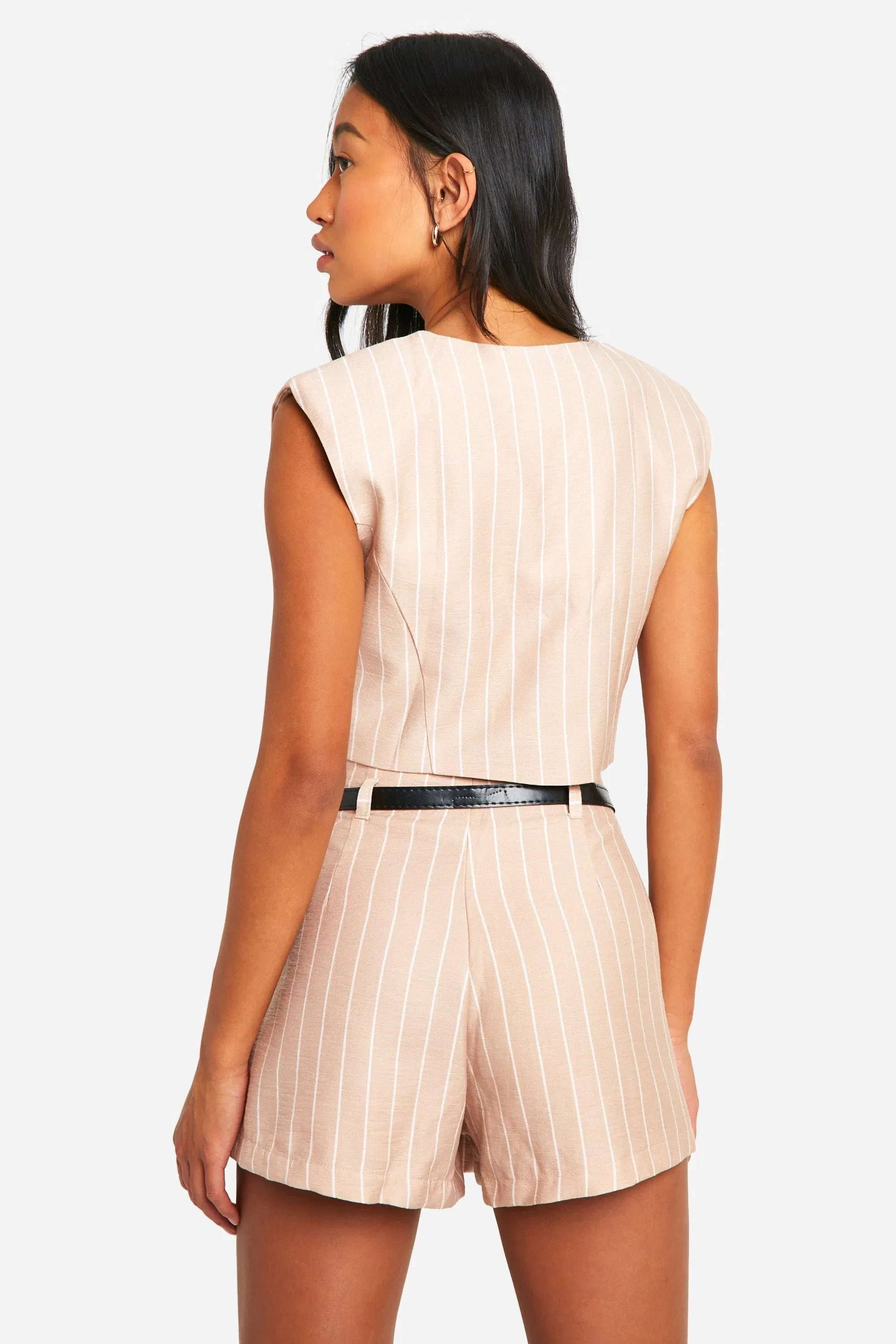 Woven Pinstripe Tailored Skort