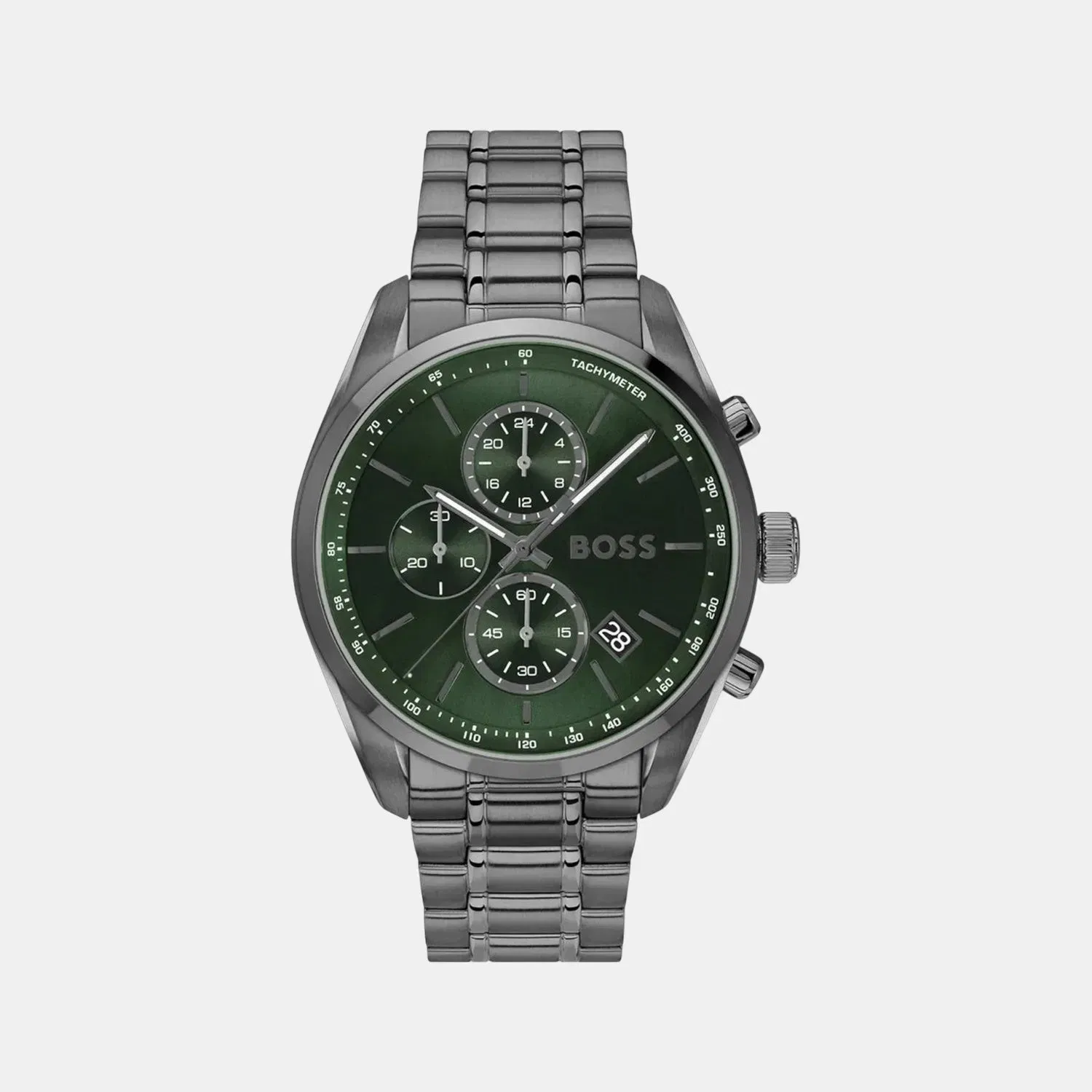 Boss Grand Prix 44 Men Quartz Green Dial Chronograph Stainless Steel Watch 1514228