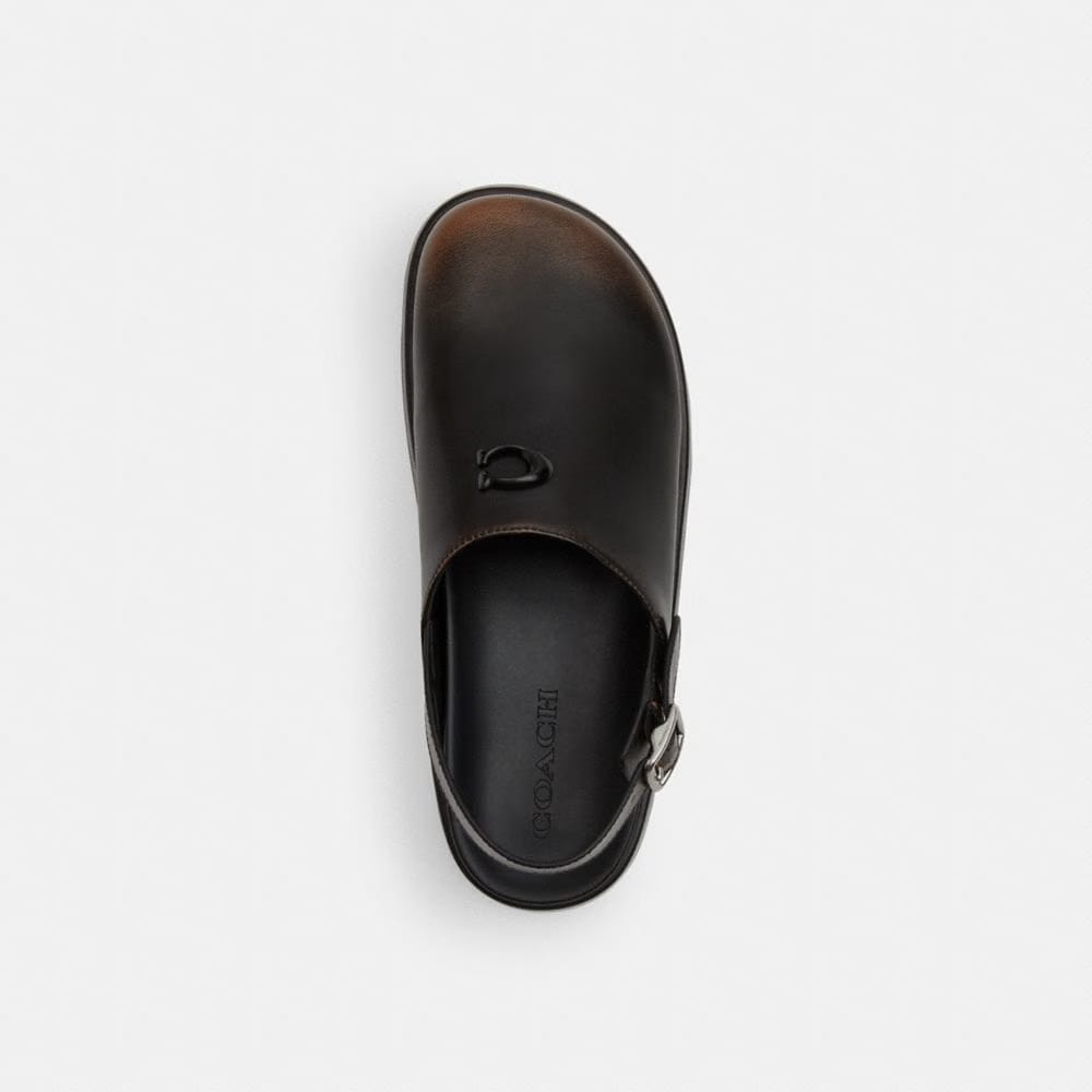 Women's Coach Sculpted C Platform Clog In Loved Leather Black