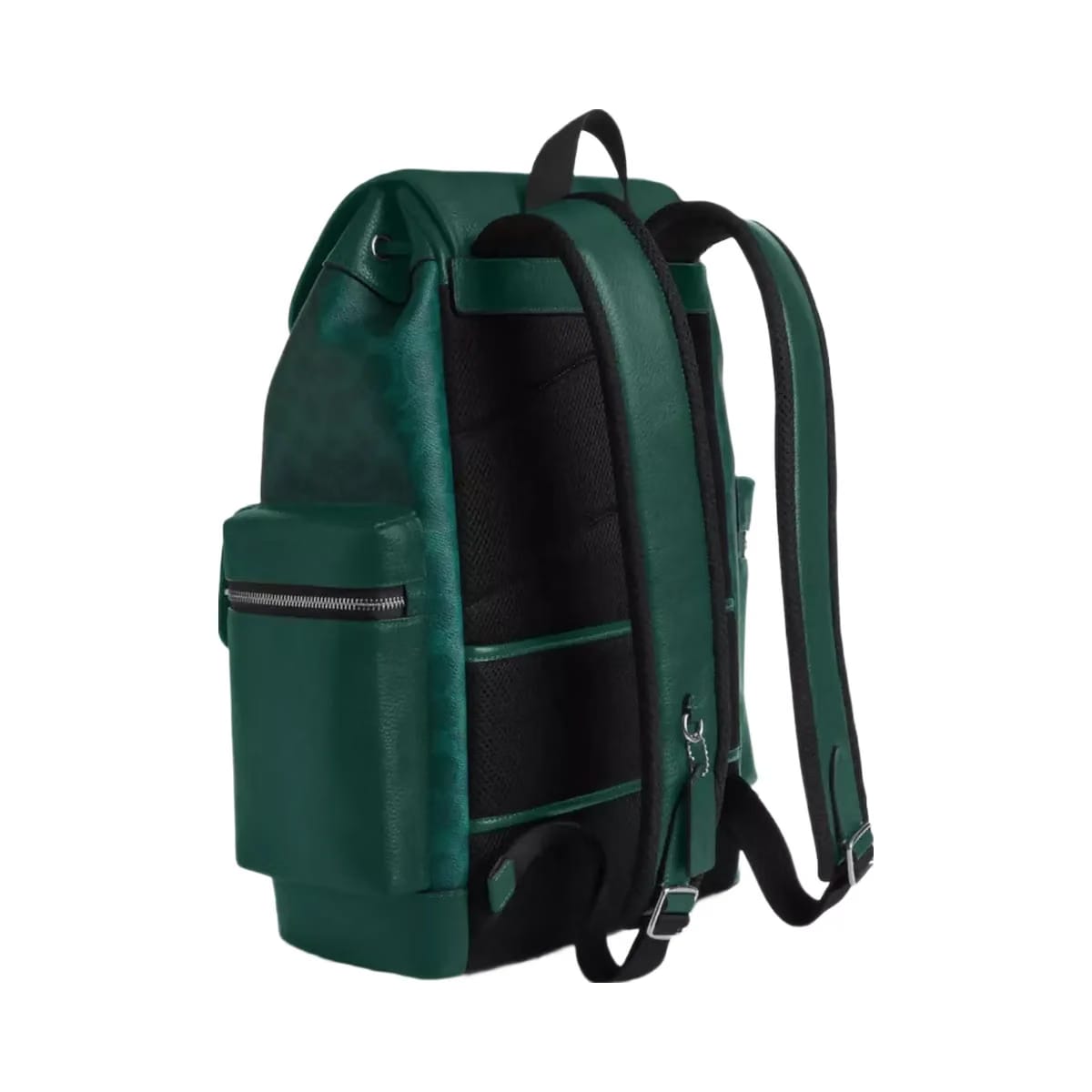 Coach Sprint Backpack In Colorblock Signature Canvas Silver Sea Green