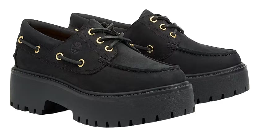 Timberland Stone Street Platform Boat Shoe Black (W)