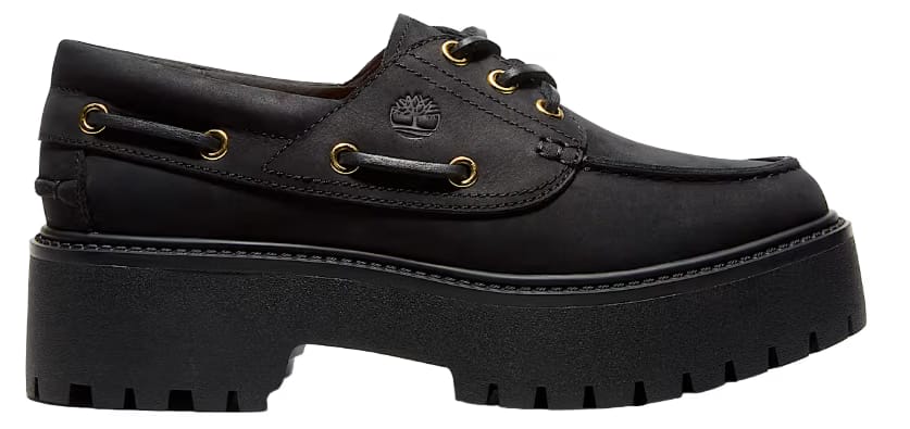 Timberland Stone Street Platform Boat Shoe Black (W)