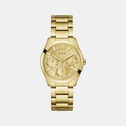 Guess Zoe Women Quartz Champagne Dial Multi-Function Stainless Steel Watch Gw0760L2