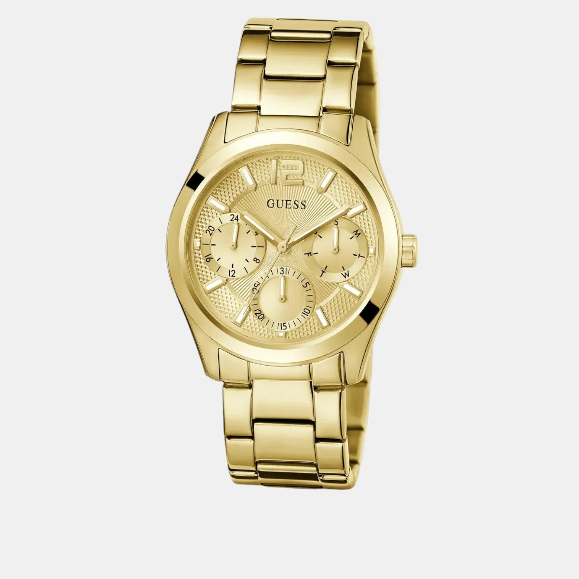 Guess Zoe Women Quartz Champagne Dial Multi-Function Stainless Steel Watch Gw0760L2