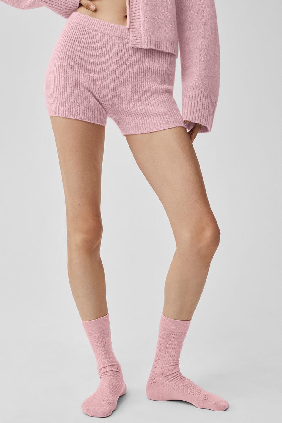 Wool Cashmere Ribbed Noble Short