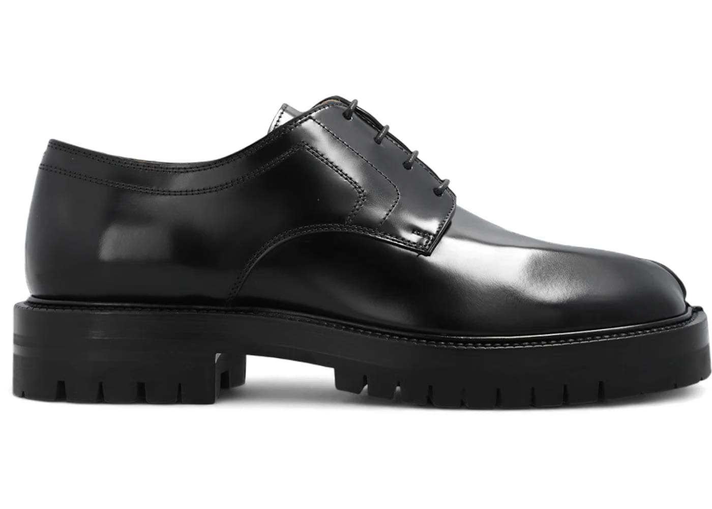 Maison Margiela Leather Tabi Lace-Ups Black Womens
