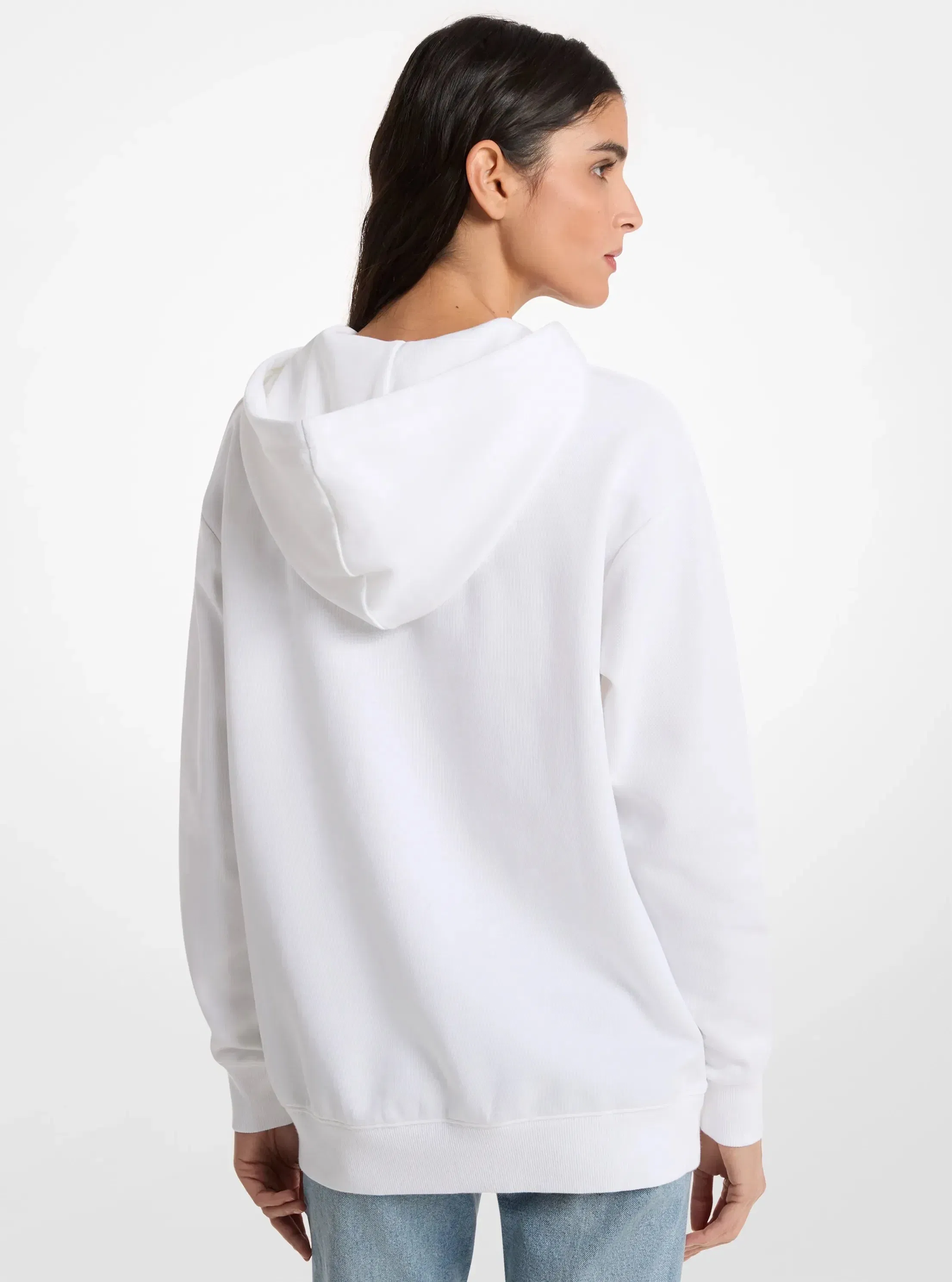 Michael Kors PRIDE Logo Cotton Blend Hoodie WHITE