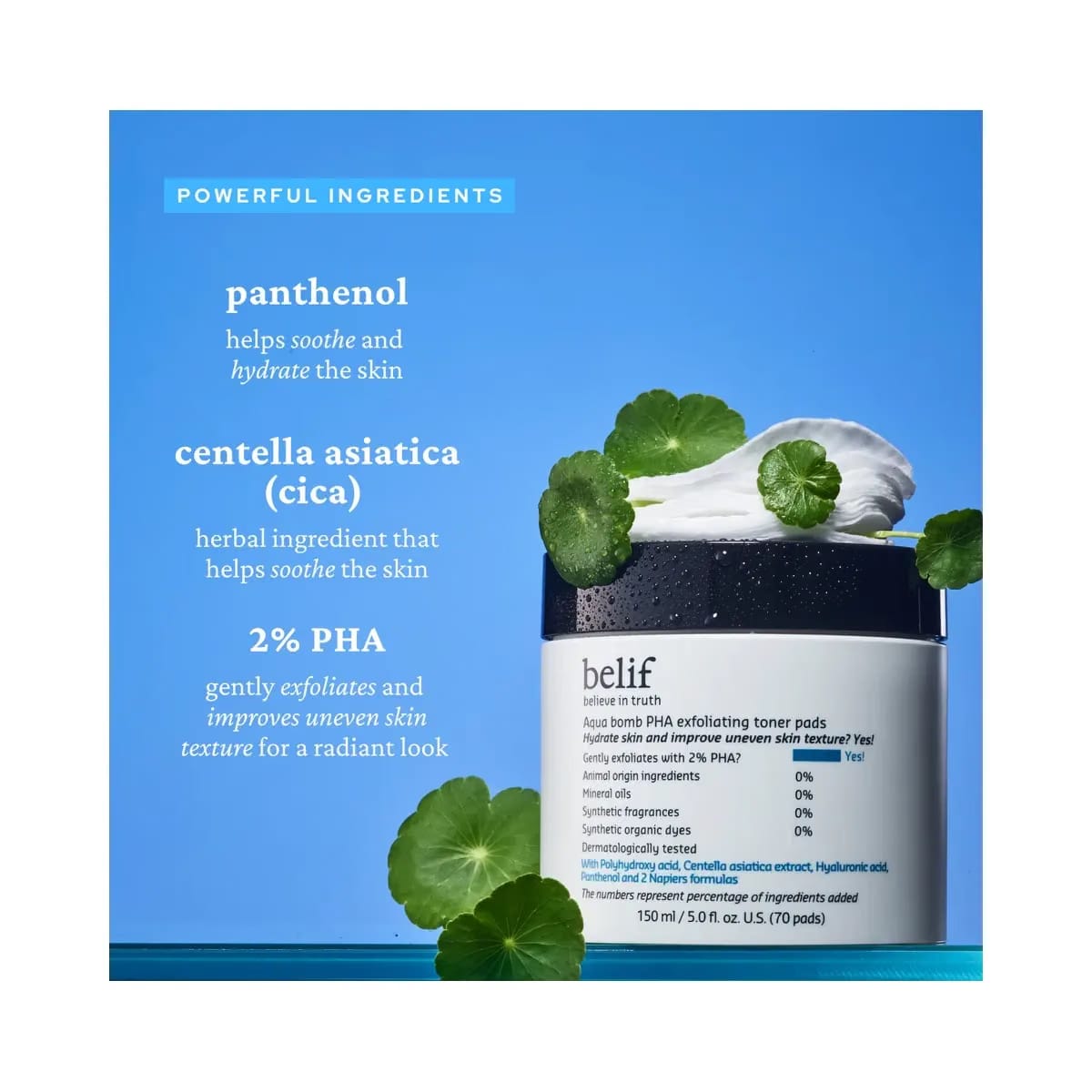 belif Aqua Bomb PHA Exfoliating Toner Pads