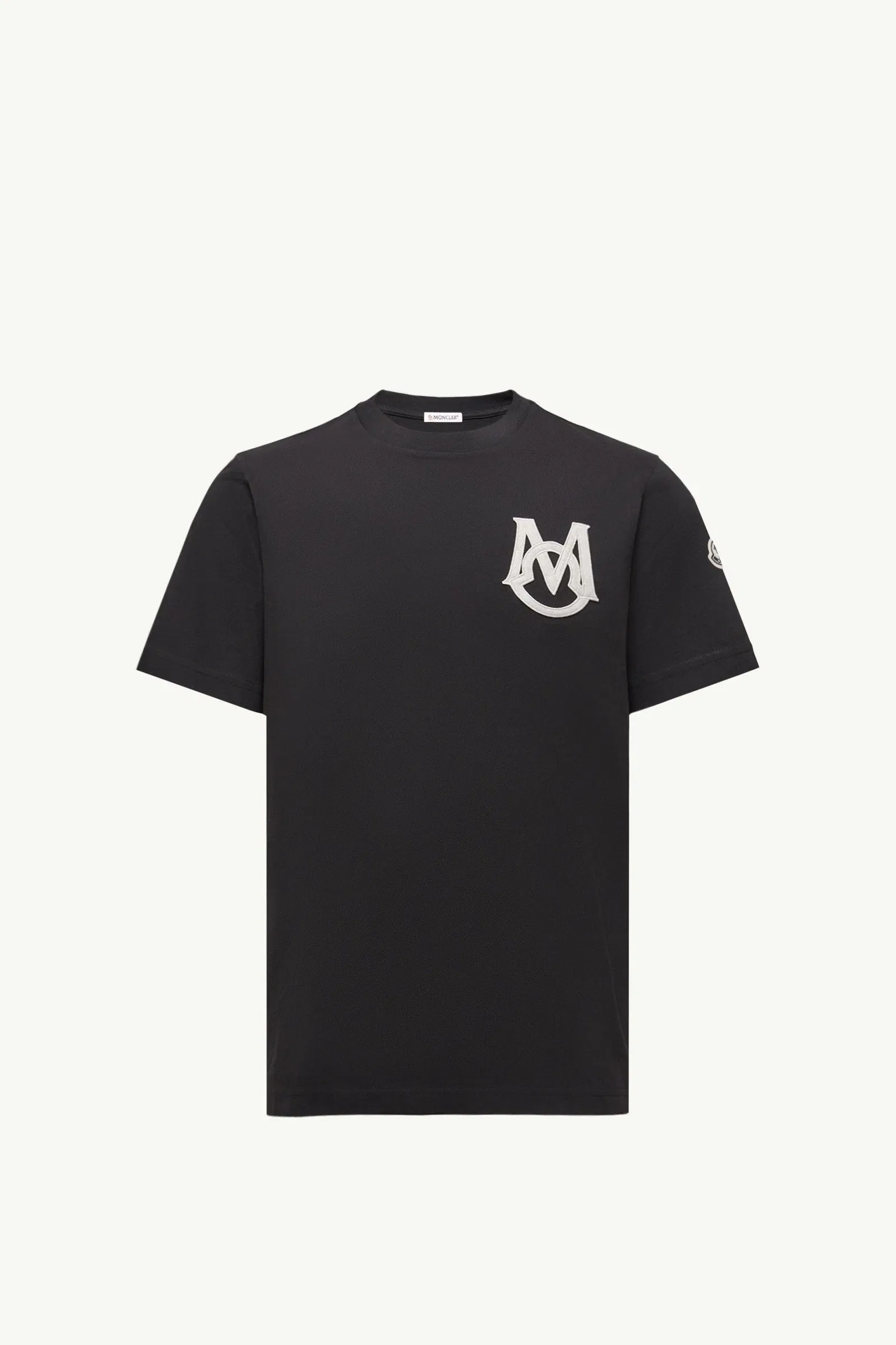 Moncler Monogram Cotton T-Shirt Black Black