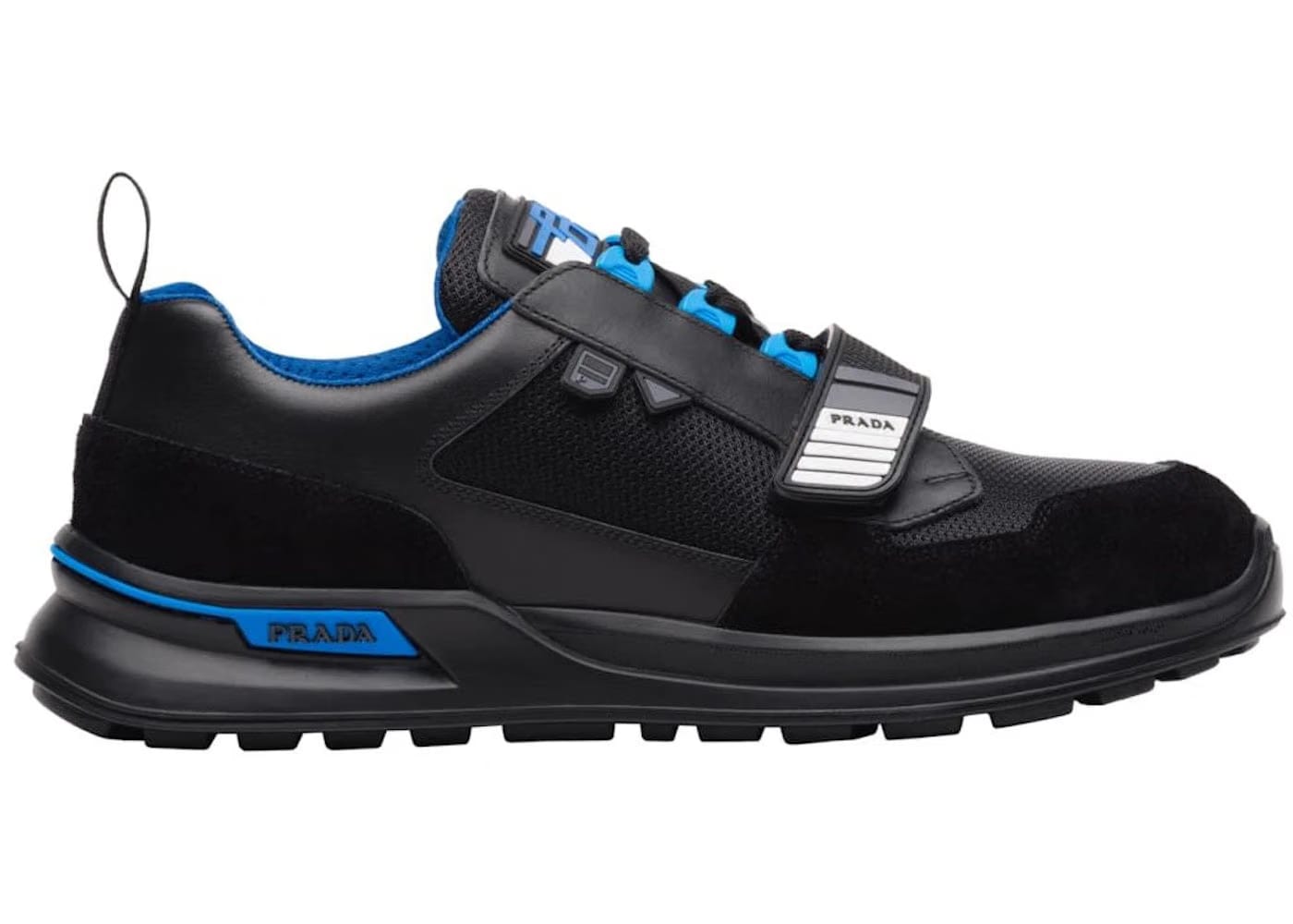 Prada Mechano Leather Black Voyage Blue