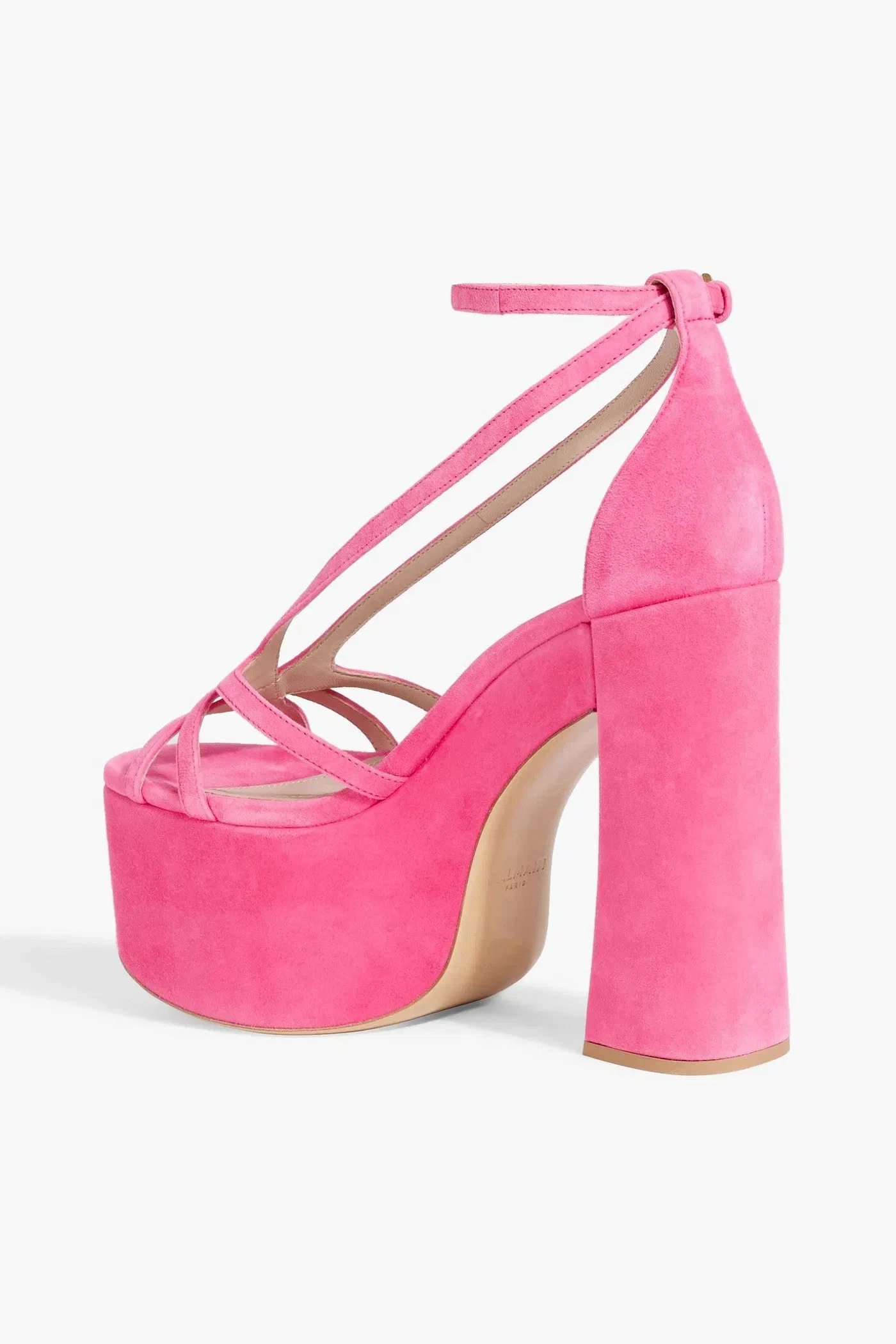 Balmain Cam Suede Platform Sandals Pink Women's