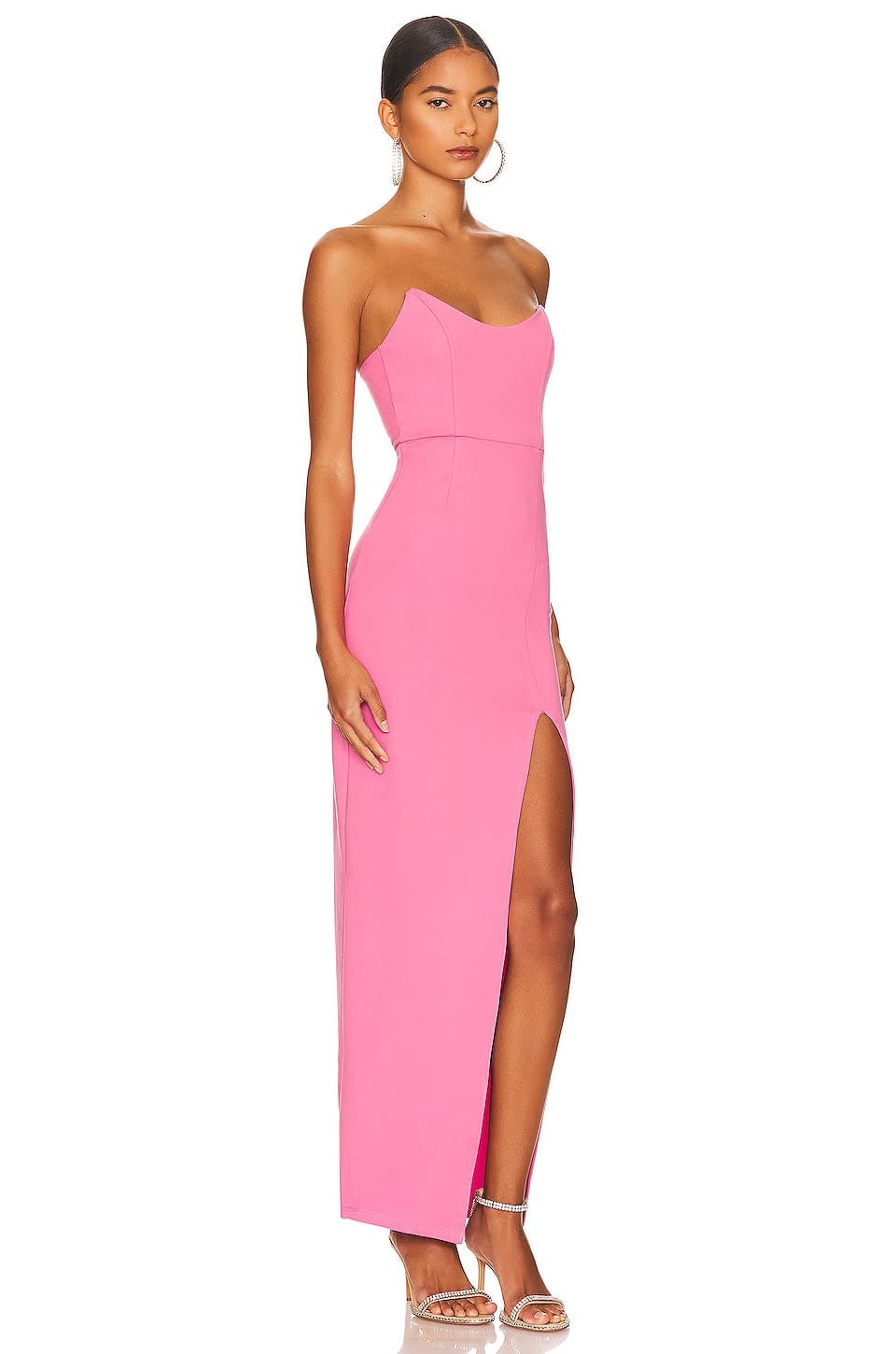 superdown Ryleigh Strapless Maxi Dress in Pink