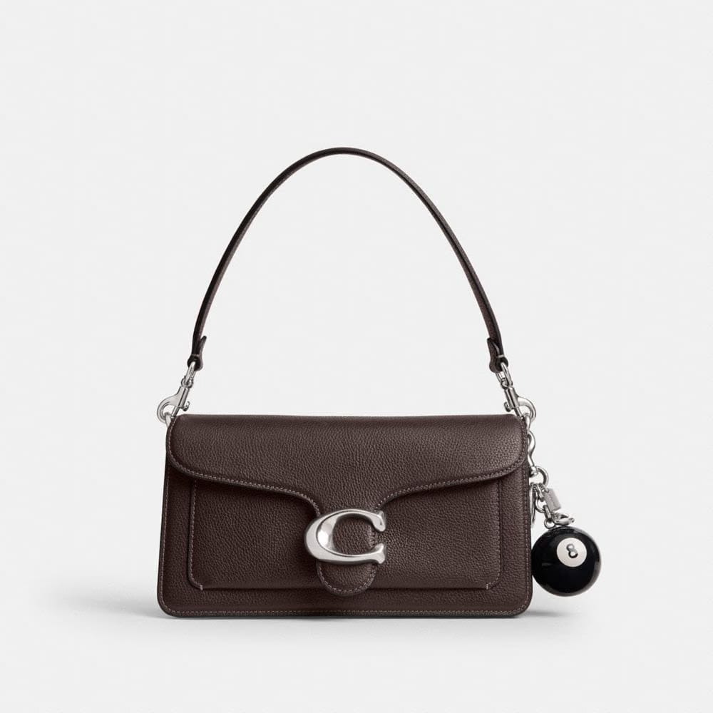 Coach Eight Ball Bag Charm Silver Black