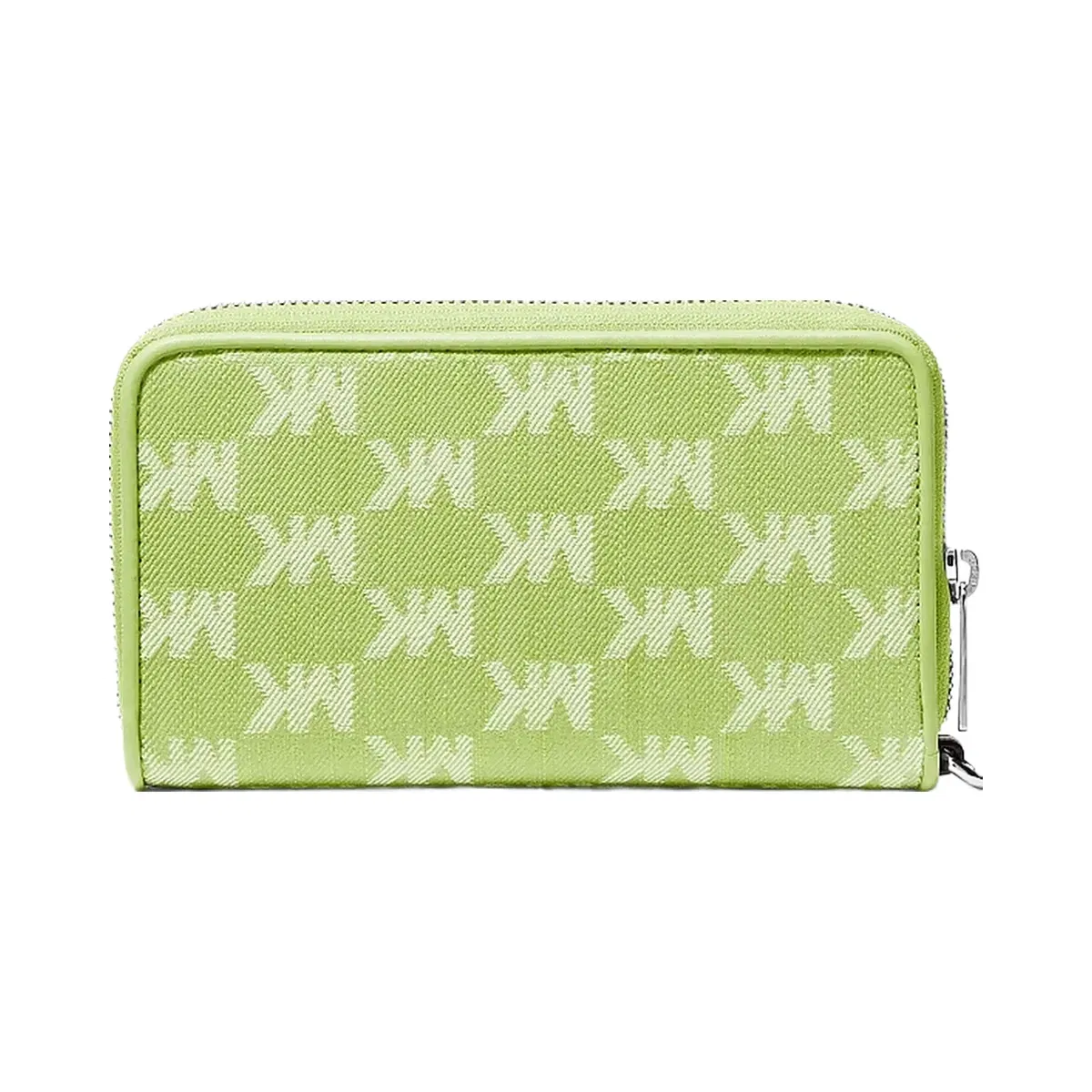 Michael Kors Jet Set Travel Large Logo Jacquard Denim Smartphone Wristlet Lime