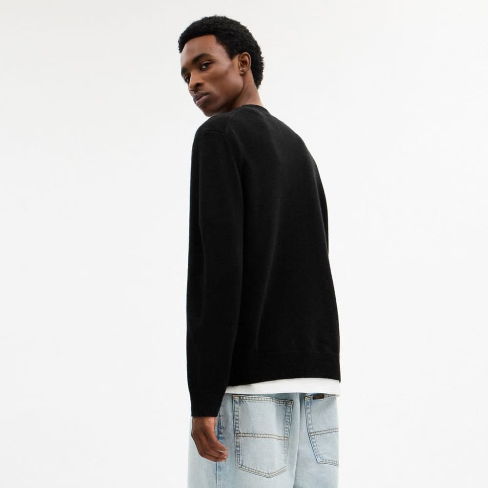Coach Lightweight Bear Graphic Sweater Black