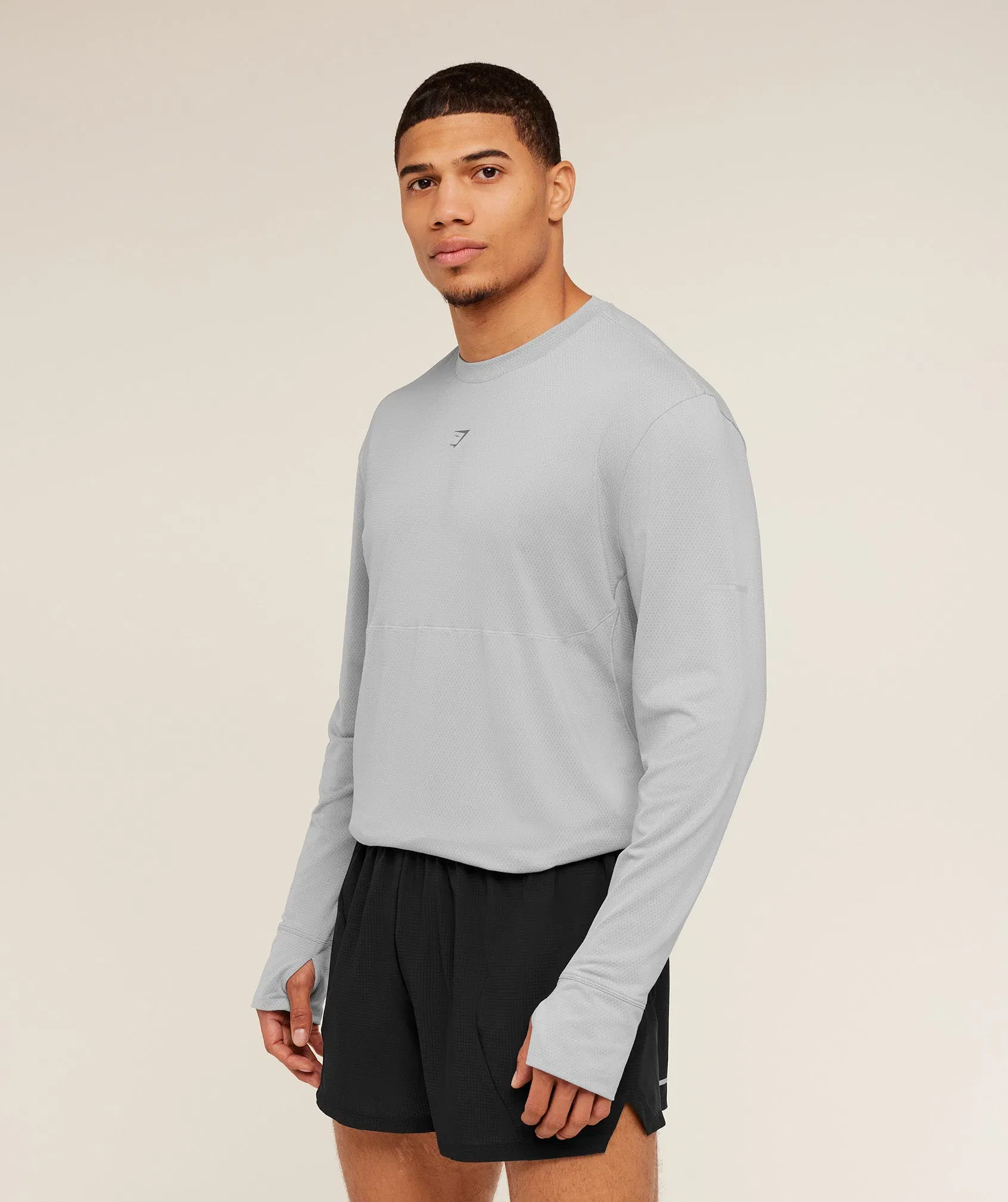 Gymshark Running Long Sleeve T-Shirt - Stratus Grey
