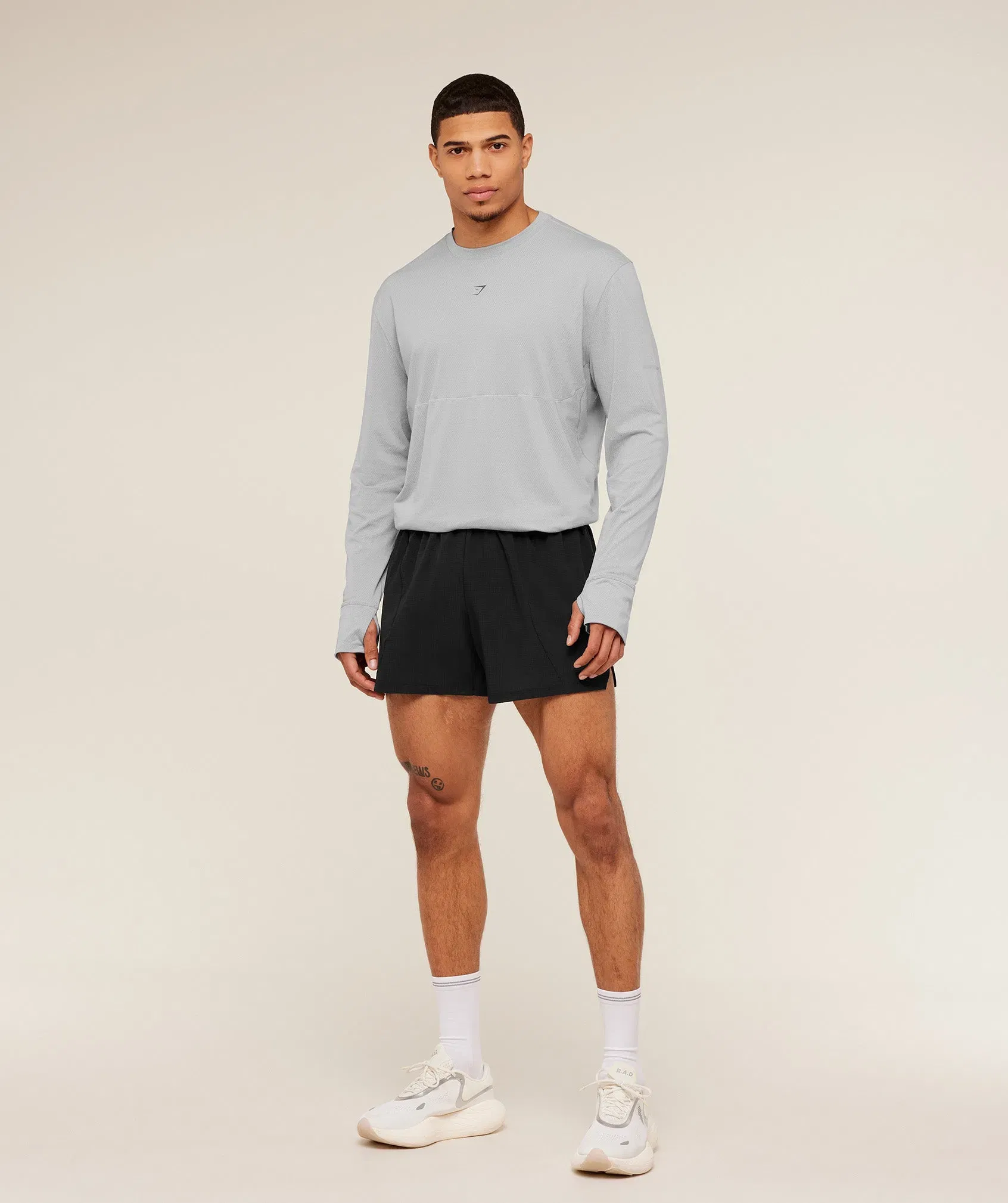 Gymshark Running Long Sleeve T-Shirt -  Stratus Grey