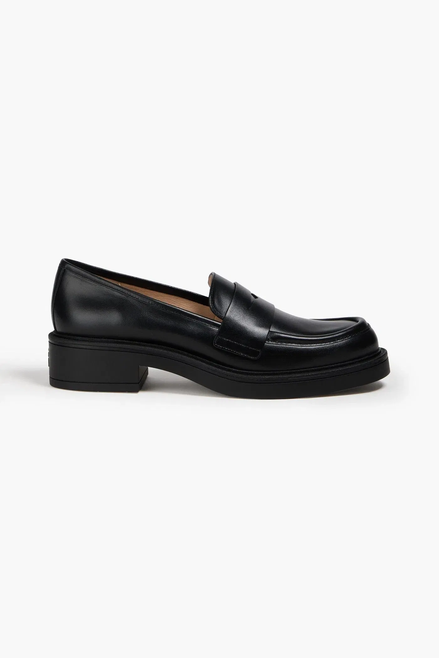 Stuart Weitzman Louise Leather Penny Loafers Black Women's