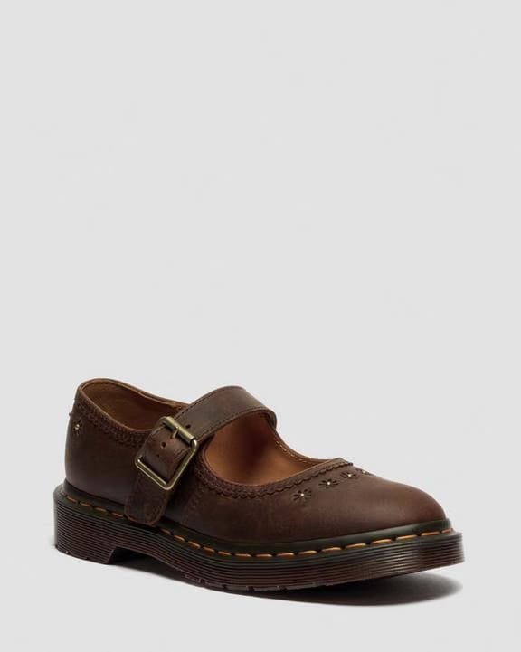 Dr Martens Mary Jane Flower - Dark Brown