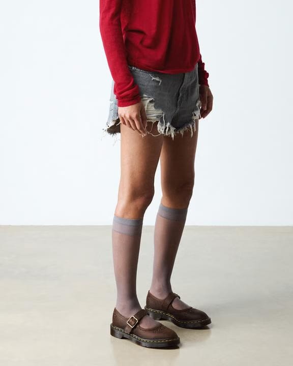 Dr Martens Mary Jane Flower - Dark Brown