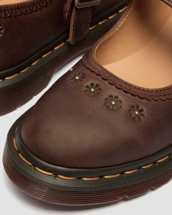Dr Martens Mary Jane Flower - Dark Brown