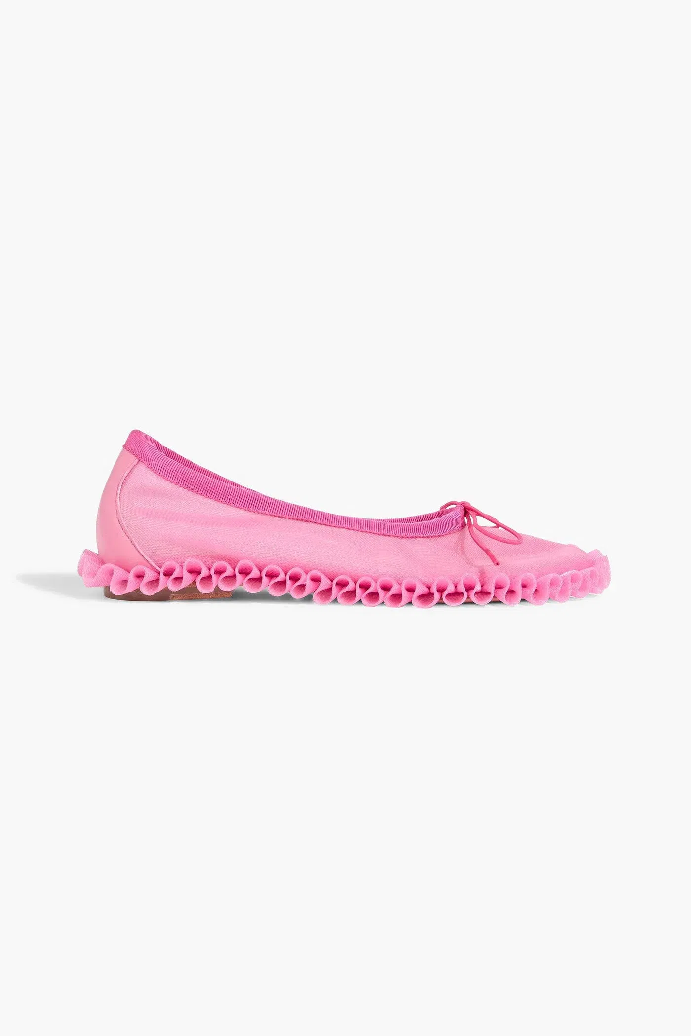 Simone Rocha Ruffled Mesh Ballet Flats Pink Women's
