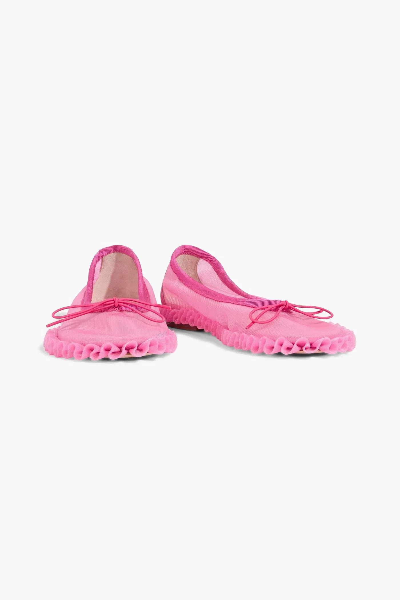Simone Rocha Ruffled Mesh Ballet Flats Pink Women's
