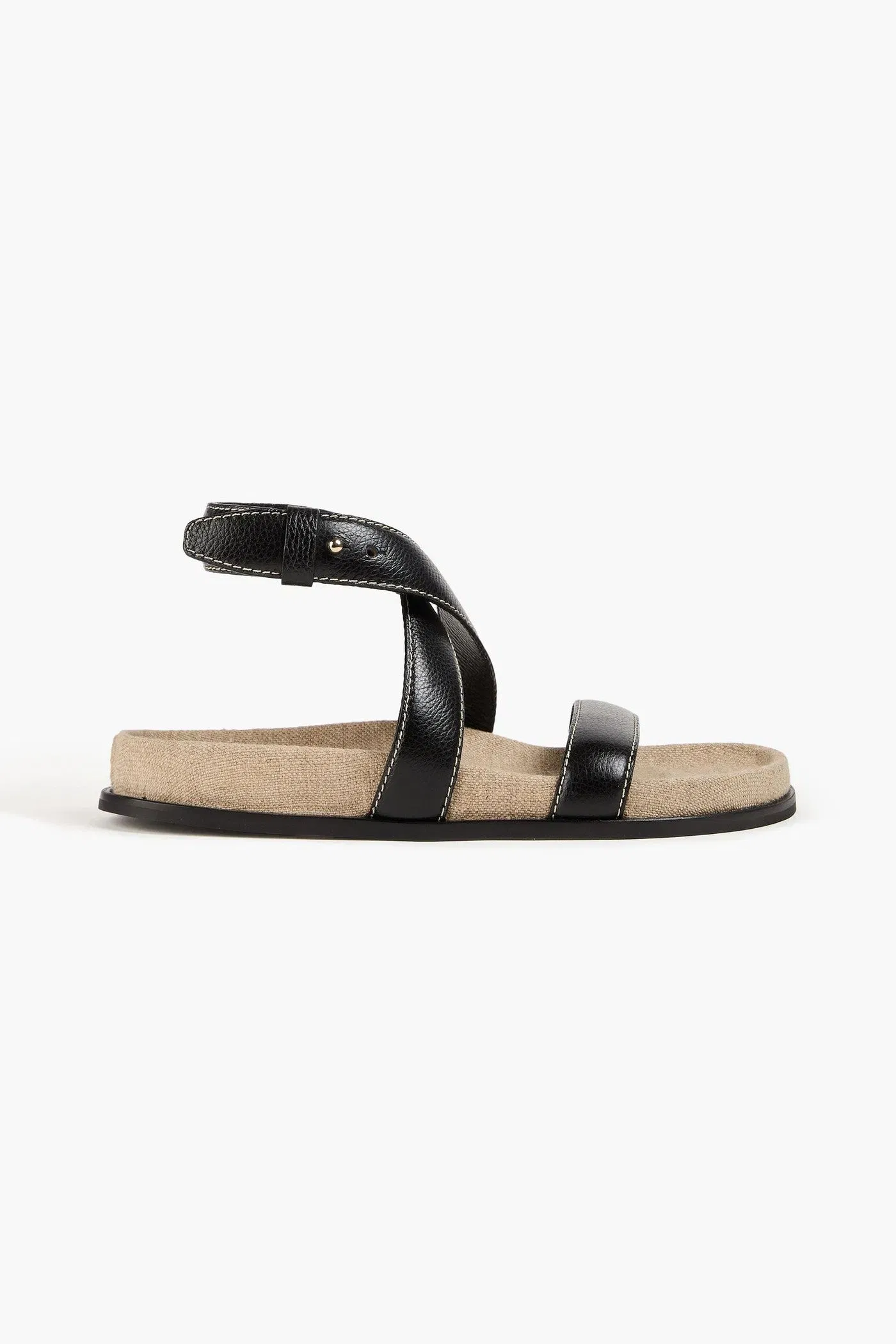 Toteme Pebbled-Leather Sandals Black Women's