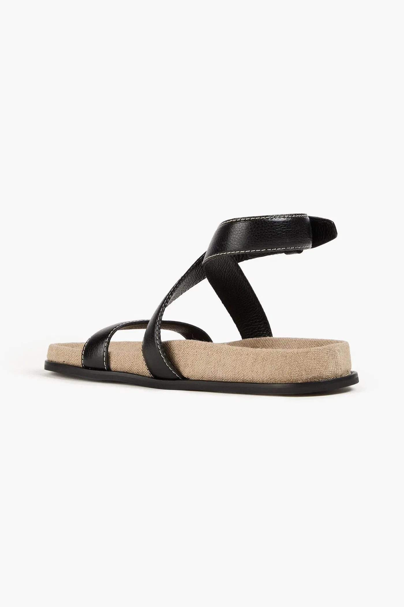 Toteme Pebbled-Leather Sandals Black Women's