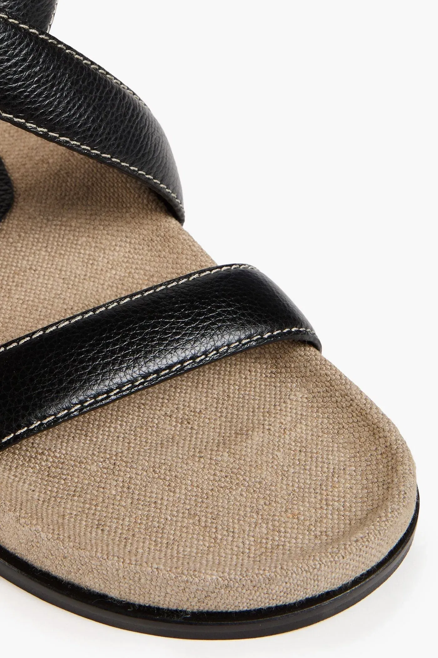 Toteme Pebbled-Leather Sandals Black Women's
