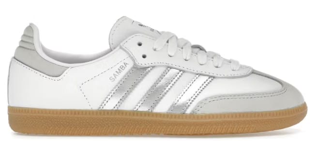 Adidas Samba OG White Silver Metallic Grey (Women's)