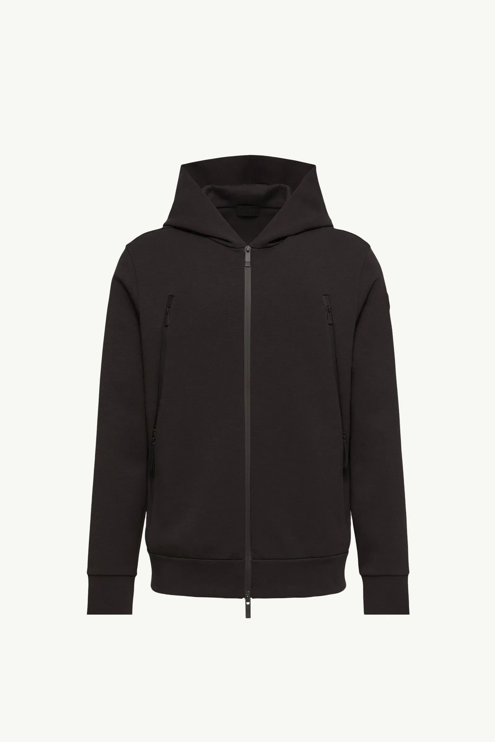Moncler Cotton Blend Zip-Up Hoodie Black Black
