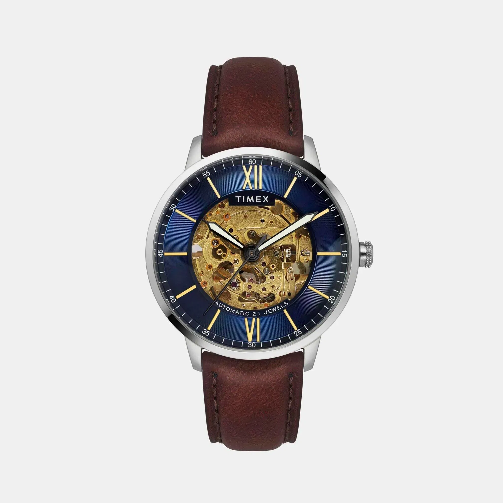 Timex Signio Men Automatic Dial Analog Leather Watch Tweg23501