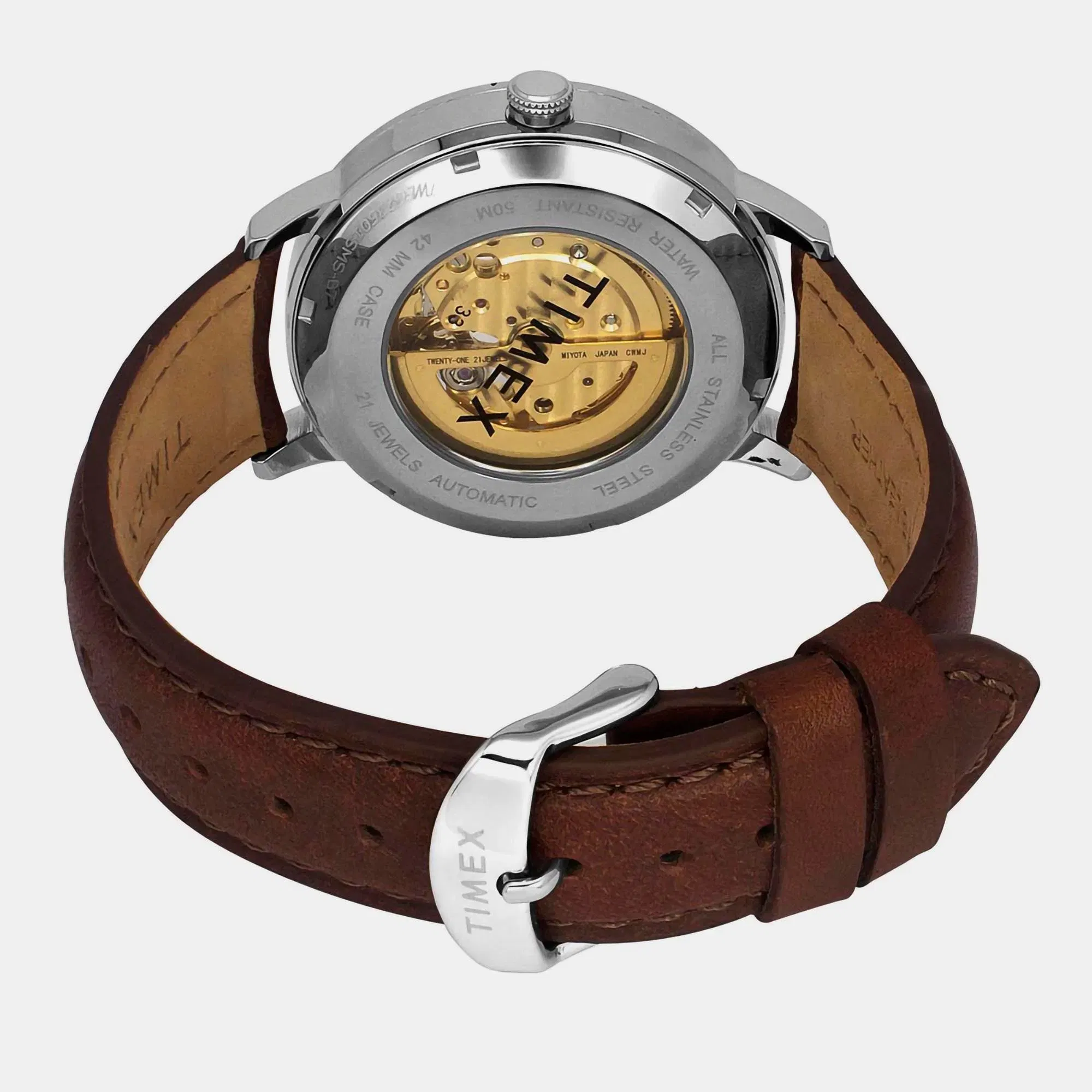 Timex Signio Men Automatic Dial Analog Leather Watch Tweg23501