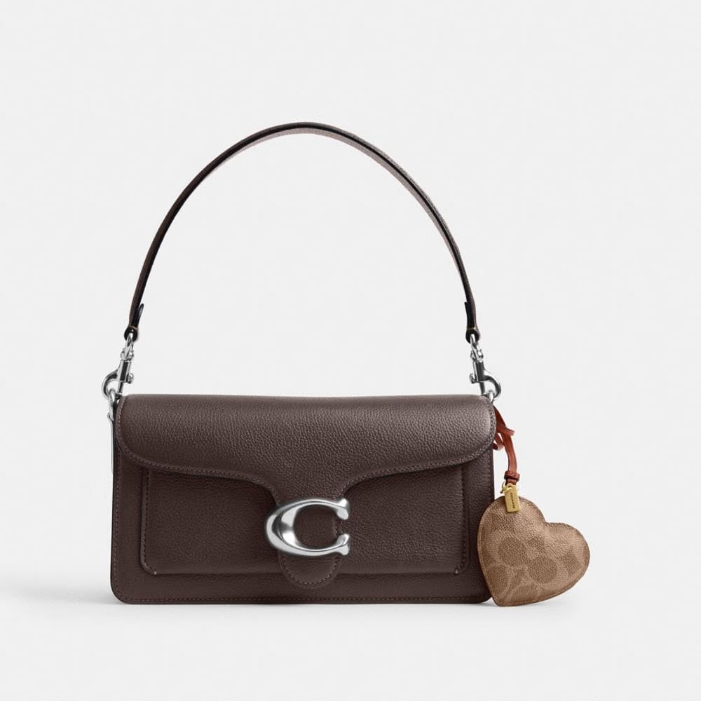 Coach Heart Puffy Bag Charm In Signature Canvas Brass Tan Caramel